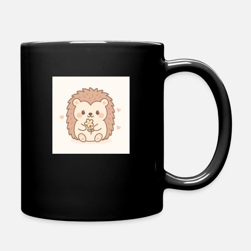 Hérisson Kawaii dans un style pastel - Mug uni - noir
