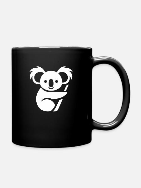Koala-Liebe: Knuddeliger Baumkletterer - Tasse einfarbig - Schwarz