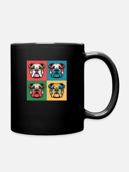 Un bulldog avec un style pop art - Mug uni - noir