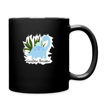 Grosser Bruder Dinosaurier - Tasse einfarbig - Schwarz - Rechts