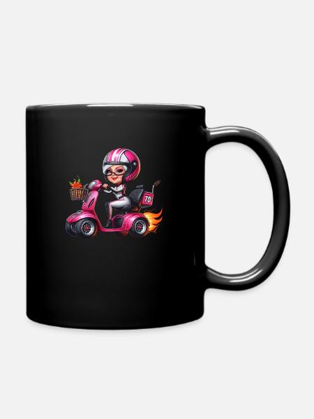 Race mobility scooter granny - Full Colour Mug - black