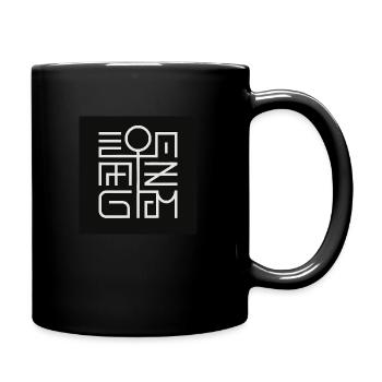 Geheimes Liebeszeichen – Abstraktes Design - Tasse einfarbig - Schwarz - Rechts