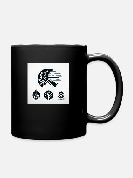 Naturverbundenes Grafikdesign - Tasse einfarbig - Schwarz