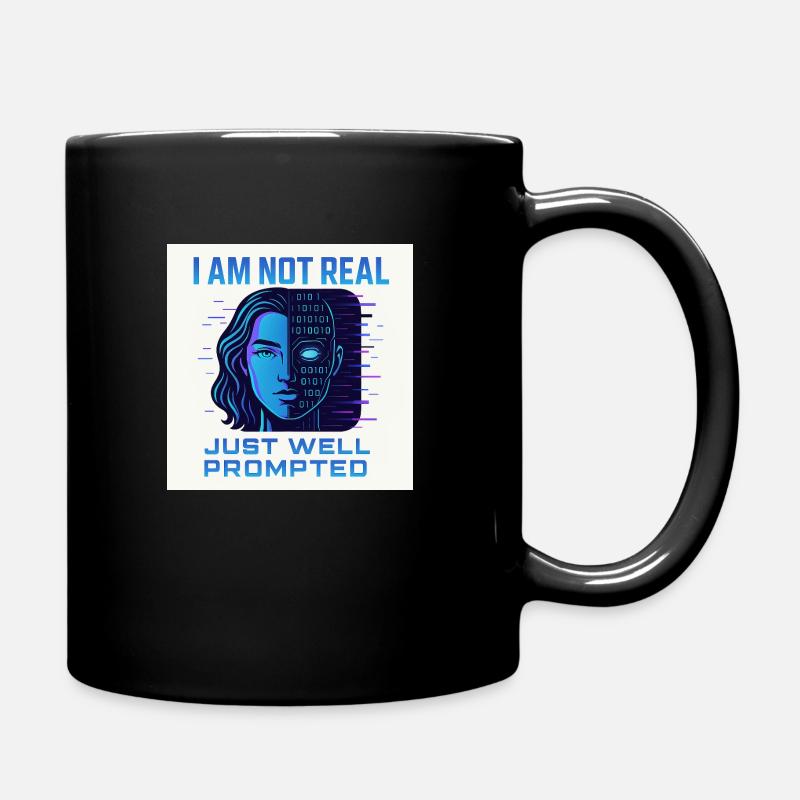 Halb Mensch halb Digital - Tasse einfarbig - Schwarz