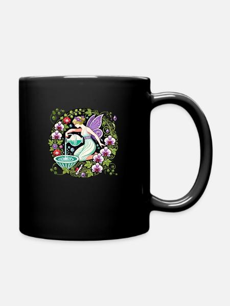 Wassermann Fee - Tasse einfarbig - Schwarz