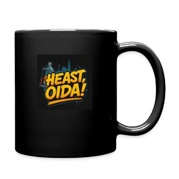 Heast, Oida! – Wiener Graffiti Style - Tasse einfarbig - Schwarz - Rechts