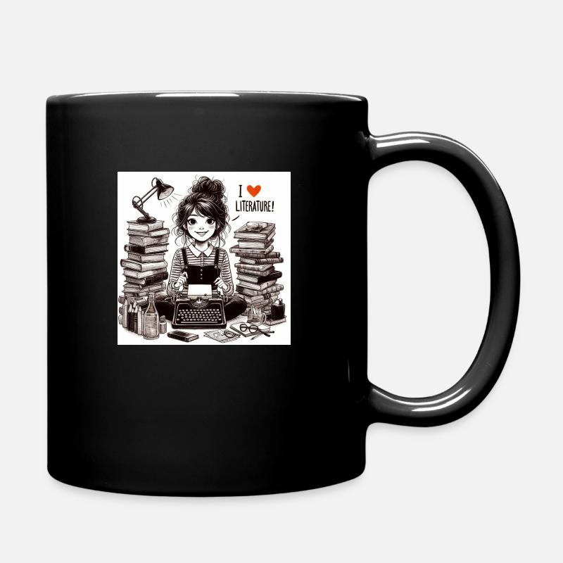 Liebe zu Büchern - Tasse einfarbig - Schwarz