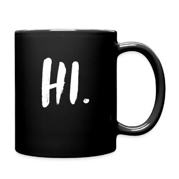 Salut. Bonjour. Robuste. Bonne journée. - Mug uni - noir - Droite