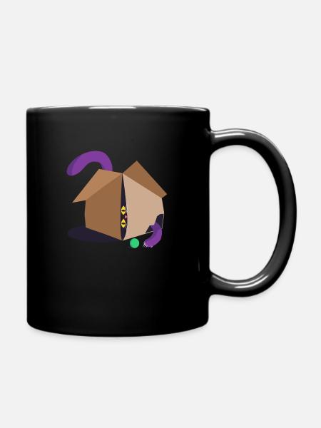 cat in the box - Tasse einfarbig - Schwarz