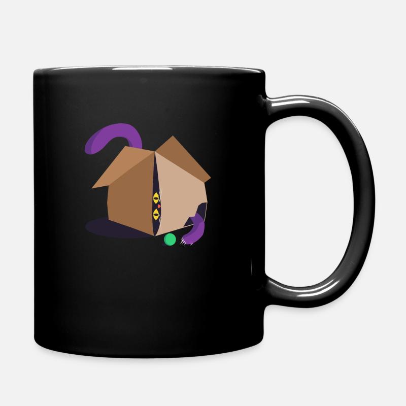 cat in the box - Tasse einfarbig - Schwarz