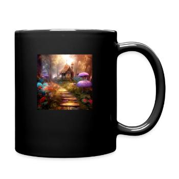 Fantaisie Conte de fées Maison Champignons Chemin Onirique - Mug uni - noir - Droite