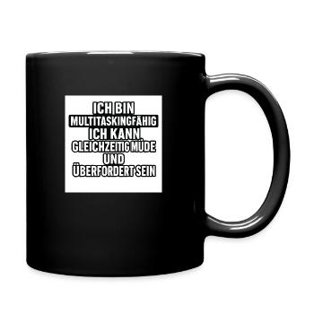 Müde² - Tasse einfarbig - Schwarz - Rechts