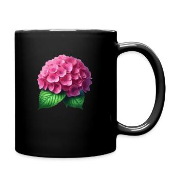 Hortensie rosa - Tasse einfarbig - Schwarz - Rechts