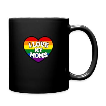 i love my moms - Tasse einfarbig - Schwarz - Rechts