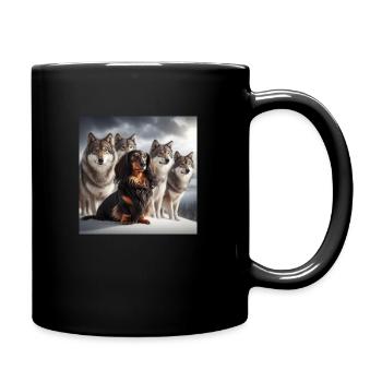 Chef de meute teckel - Mug uni - noir - Droite