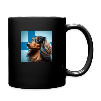Finnish Dachshund - Full Colour Mug - black - Right