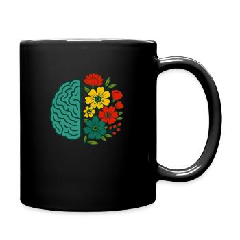 Mental Health - Flower Bloom - Full Colour Mug - black - Right