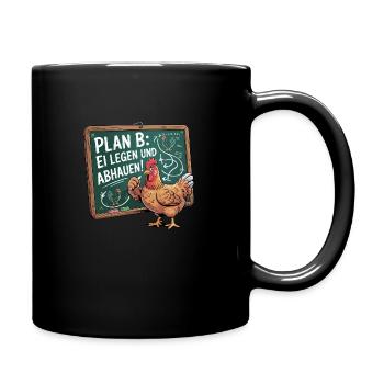 Plan B! Lay an egg and run away - Full Colour Mug - black - Right