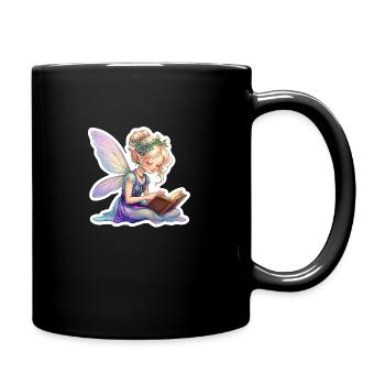 Fée avec livre - Mug uni - noir - Droite