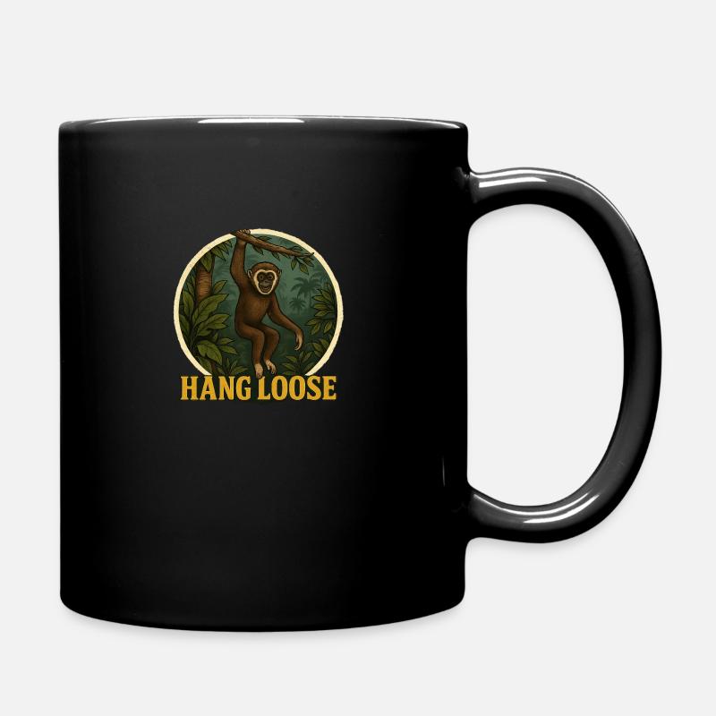 Ambiance de la jungle des gibbons - Mug uni - noir