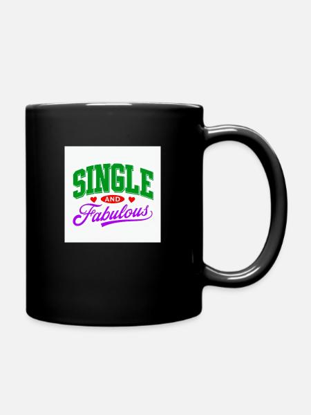 Single and Fabulous - Full Colour Mug - black