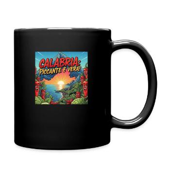 Calabria: Spicy & genuine! - Full Colour Mug - black - Right
