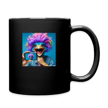 Lustige Ente - Tasse einfarbig - Schwarz - Rechts