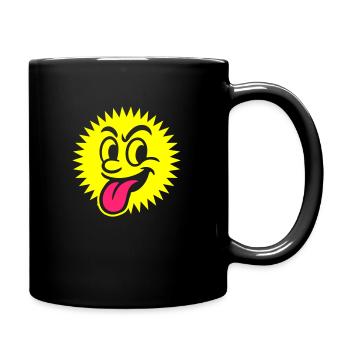 Visage du soleil Coquin - Mug uni - noir - Droite