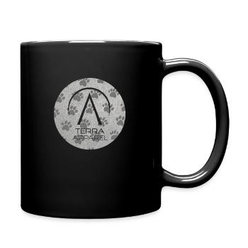 Dog Paw Pattern - Jungle Vibes - Full Colour Mug - black - Right