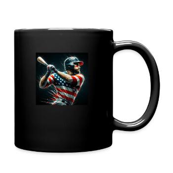 American Baseball Stylish Fan Design - Full Colour Mug - black - Right