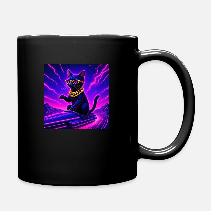 Chat de l’espace - Cool - Cyber ronronnement - Mug uni - noir