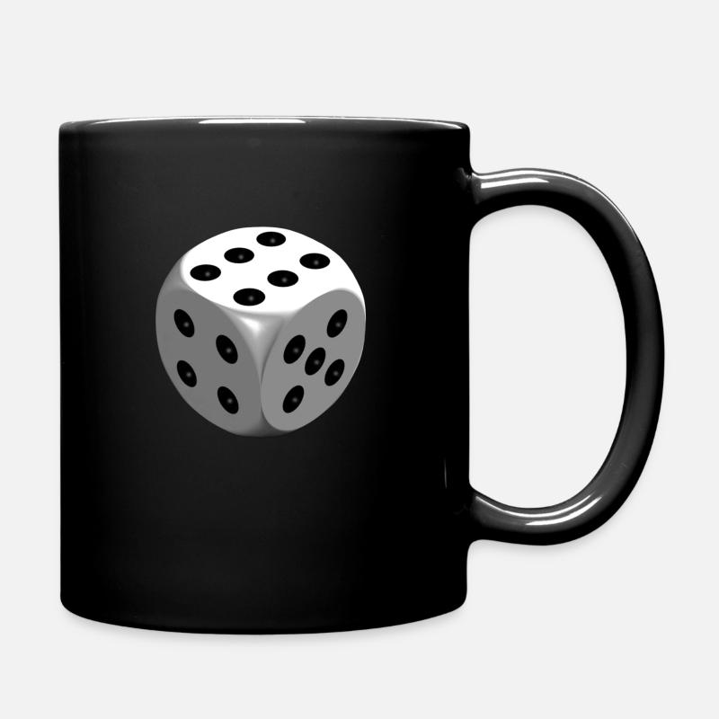 Weißer Würfel 4 5 6 - Tasse einfarbig - Schwarz