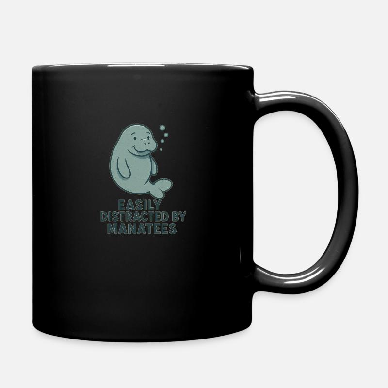Manatee - easily distracted - Tasse einfarbig - Schwarz