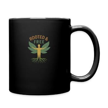 Rooted and Free - Tasse einfarbig - Schwarz - Rechts