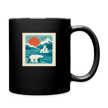 Polar Solitude – Arctic Retro Vibes - Tasse einfarbig - Schwarz - Rechts