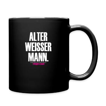 ALTER WEISSER MANN Shirt Design - Tasse einfarbig - Schwarz - Rechts