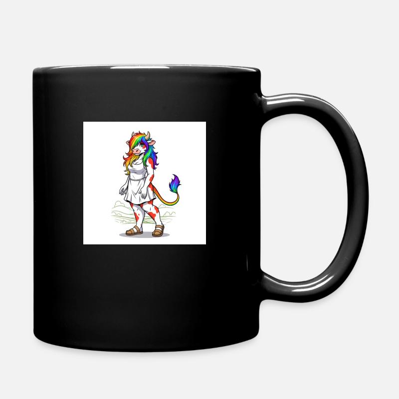 Vache arc-en-ciel de charme - Mug uni - noir