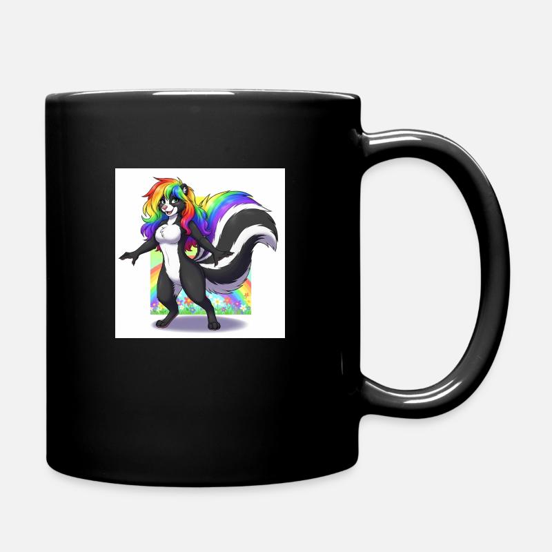 Enchanted World (mouffette aux cheveux arc-en-ciel) - Mug uni - noir