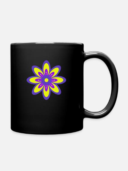 Purple Flower - Full Colour Mug - black