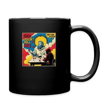 Divine Gamble : Scène de RPG avec dés et divinité - Mug uni - noir - Droite