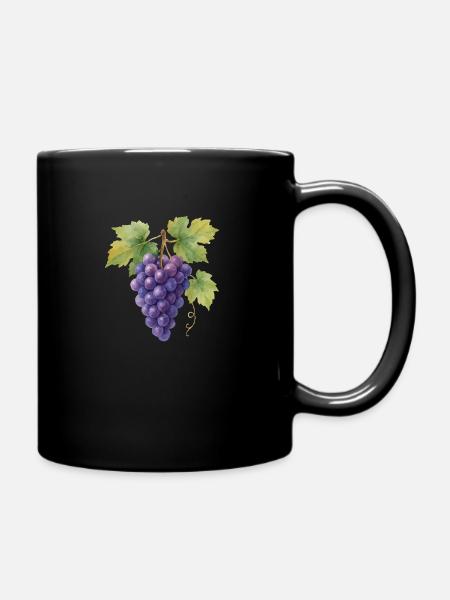 weintrauben - Tasse einfarbig - Schwarz