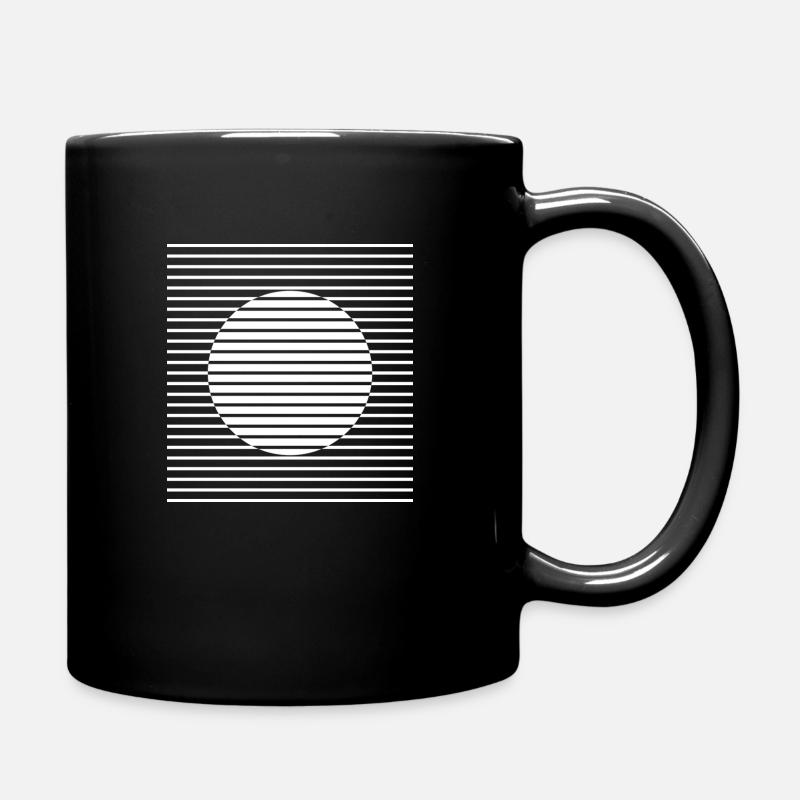 geometrisches Kreis- und Liniendesign - Tasse einfarbig - Schwarz