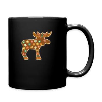 Süßer Lebkuchen Elch Weihnachten Xmas Deko Kinder - Tasse einfarbig - Schwarz - Rechts