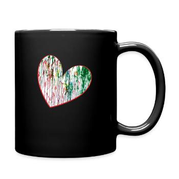 Weinendes Herz Crying Heart - Tasse einfarbig - Schwarz - Rechts