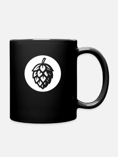 Hopfen Symbol - Tasse einfarbig - Schwarz