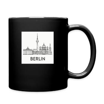 Berlin Skyline Minimalist - Full Colour Mug - black - Right