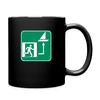 Ich will zum Segeln - Tasse einfarbig - Schwarz - Rechts