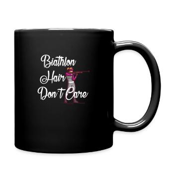 Biathlon Hair don´t Care Wintersport Schnee - Tasse einfarbig - Schwarz - Rechts