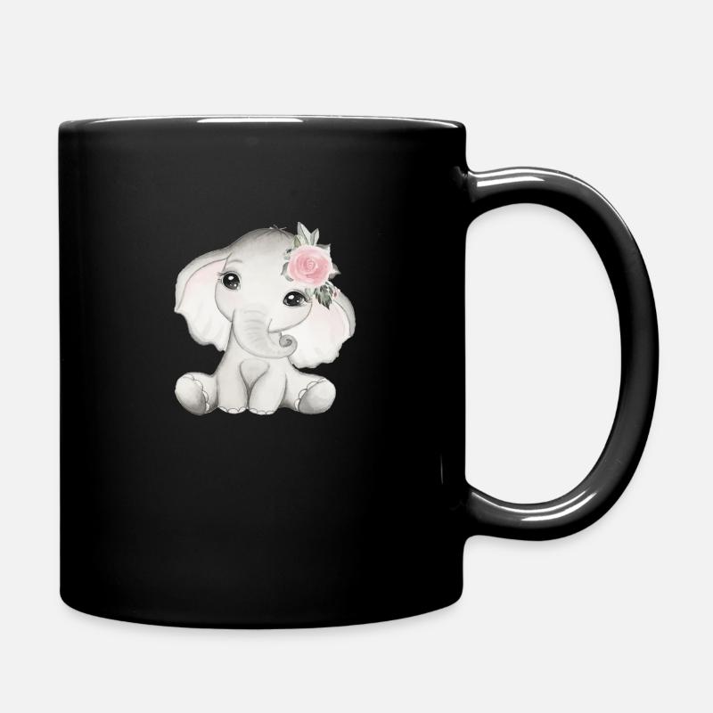 Baby elephant - Full Colour Mug - black
