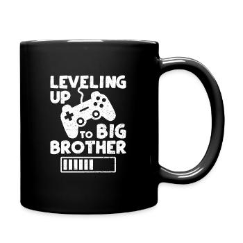 Leveling Up To Big Brother - brother - Full Colour Mug - black - Right